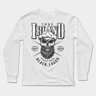 Bearded Skull With Cap Long Sleeve T-Shirt